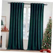 Velvet Curtains 90 inches 2 Panels Luxury 52"W x 90"L Pack of 2 Teal Green