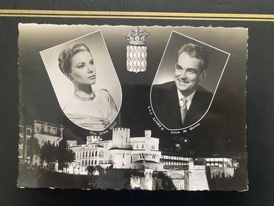 1956 Monaco Royal Wedding Postcard RPPC Grace Kelly Prince Rainier III FDC Stamp