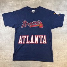 Vintage 1997 Atlanta Braves Pro Player T-Shirt Mens Large Navy Blue MLB USA Made
