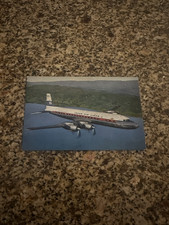 JAL Japan Airlines Douglas DC-7C seen inflight Japanese issued postcard