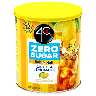 4C Zero Sugar Half & Half Iced Tea/Lemonade Mix 13.9 oz. Canister