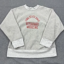 VTG Champion Iowa State Veterinary Medicine Reverse Weave Sweatshirt Large Gray