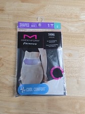 Maidenform Women's S Tame Your Tummy Lace Shaping Black Thong No Pinch Comfort