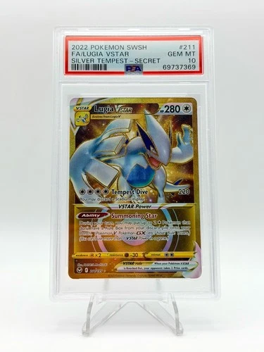 2022 POKEMON SILVER TEMPEST SECRET RARE LUGIA VSTAR 211/195 PSA 10