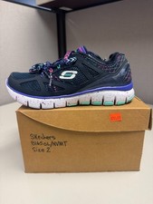Skechers Kids Running Shoes Navy Multi Size 2 New Unisex