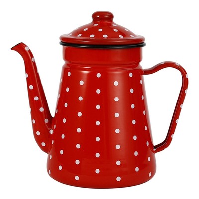 1,2L Emaille Kaffeekanne Übergießen Milch Wasserkanne Kanne Teekanne Wasserkocher für5045