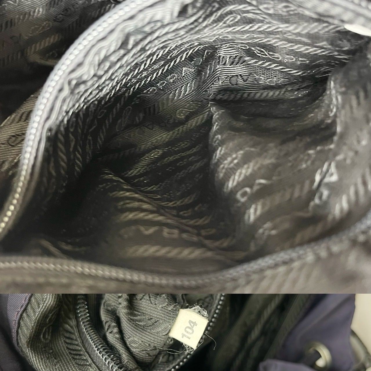 PRADA Triangular Plate Backpack Nylon Leather Nav… - image 8