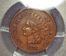 1876 Indian Head Cent PCGS XF45