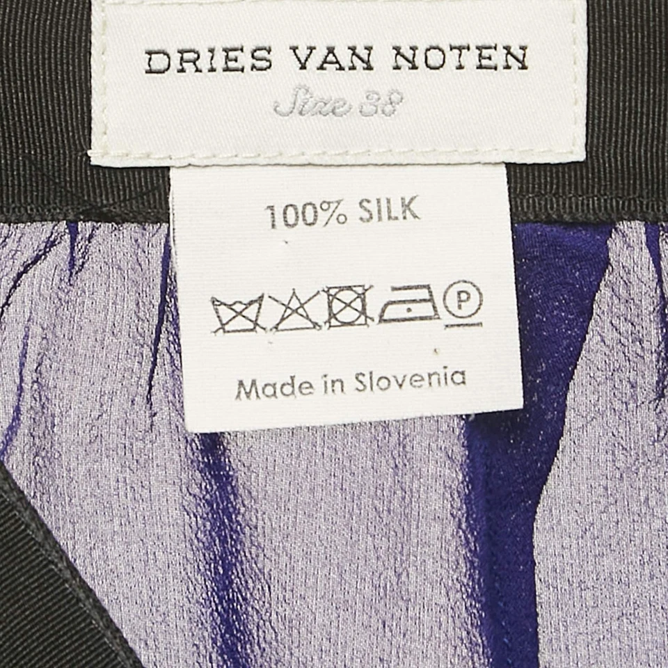 Брюки прозрачные Dries van Noten синие шелковые M - Изображение 4 из 4