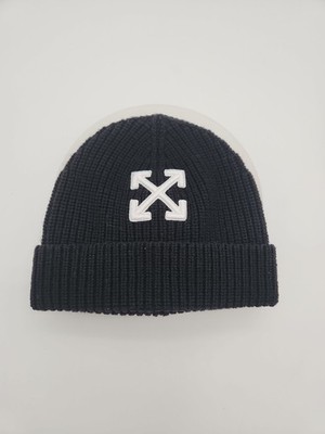 Off-White Virgil Abloh Helvet Wool Beanie Black Dark Gray DS NWT Made In Italy