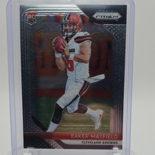 2018 Panini Prizm Football Baker Mayfield Browns Rookie #201 NFL Card. rookie card picture