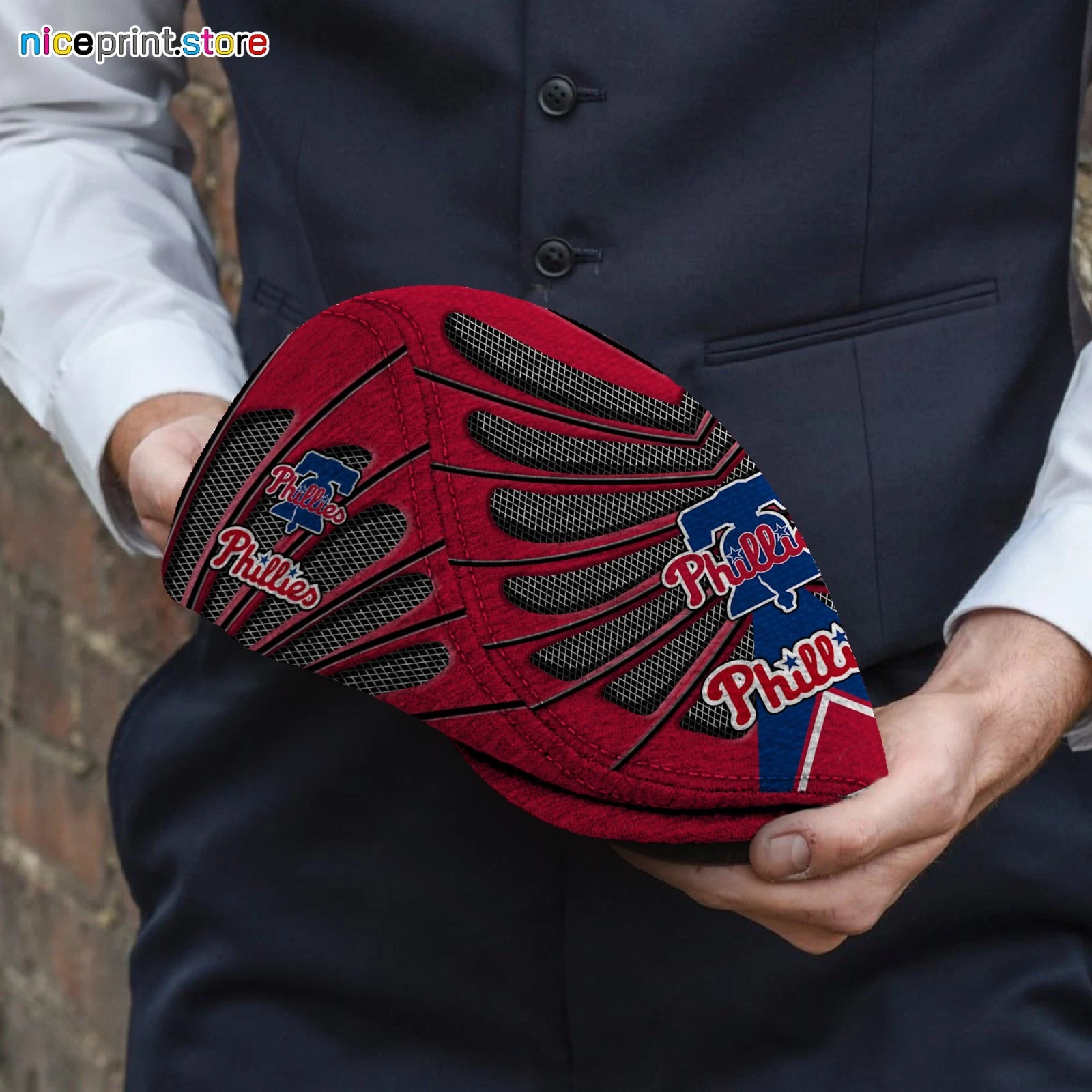 Philadelphia Team Phillies Jeff Cap Custom Jeff Cap Driving Cap Golf Cap