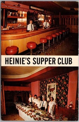 c1960s PARK FALLS, Wisconsin Postcard ''HEINE'S SUPPER CLUB'' Restaurant / Unused