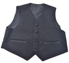 Boys Black Color Formal Vest Silk Lining, Size: 6