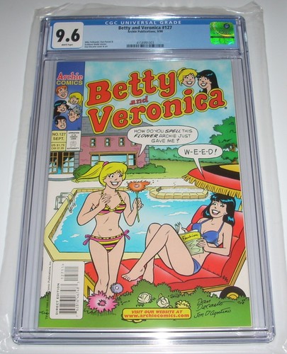 Betty And Veronica 127 CGC 9.6 Archie Comics Weed Drug Innuendo bikini cover NM+ - Afbeelding 1 van 3