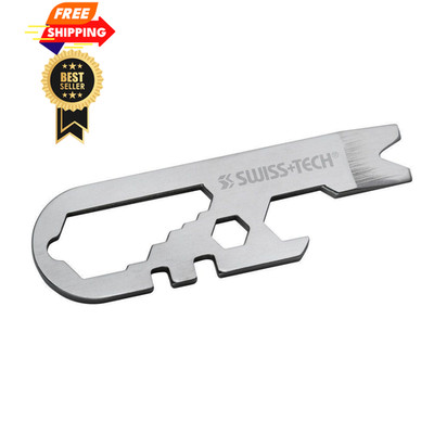 SWISS+TECH ST67129 14-in-1 Micro Wrench single pack, Polished Stainless Steel