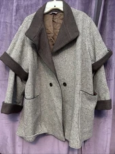 Vintage 50s 60s Women’s XXL Pure Wool Button Up Coat Central Park New York MINT