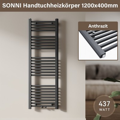 Gerade Badheizkörper Mittelanschluss Heizkörper Handtuchtrockner Anthrazit 120cm