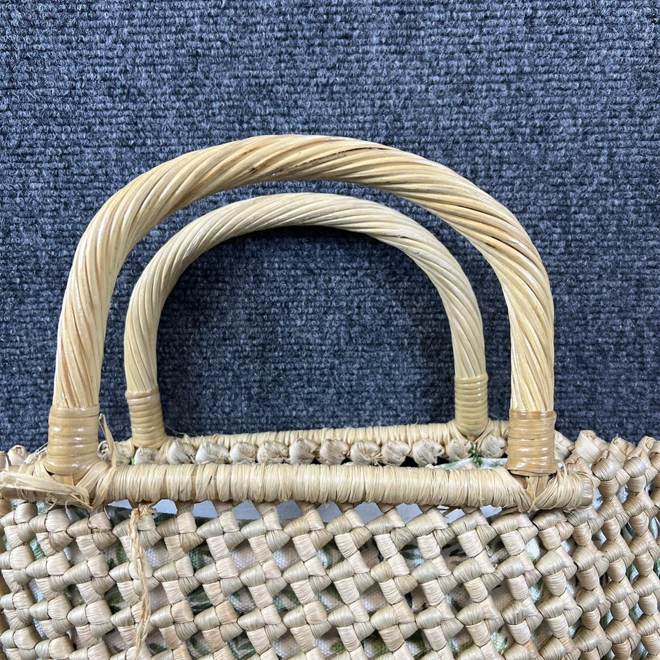 Bolso de Mano Tommy Bahama Tejido Paja Natural Beige Palma Estilo Playa Foto 4 de 4