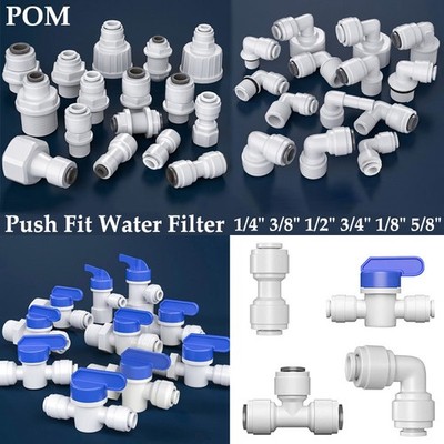 Push Fit Pipe Tube Connector Reducers Straight Fitting 1/4'' 3/8'' 1/2'' 3/4''~5/8''