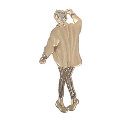 Vintage Costume Jewelry AJC Designer Signed Lady Gold Tone Brooch Pin 80's 90's