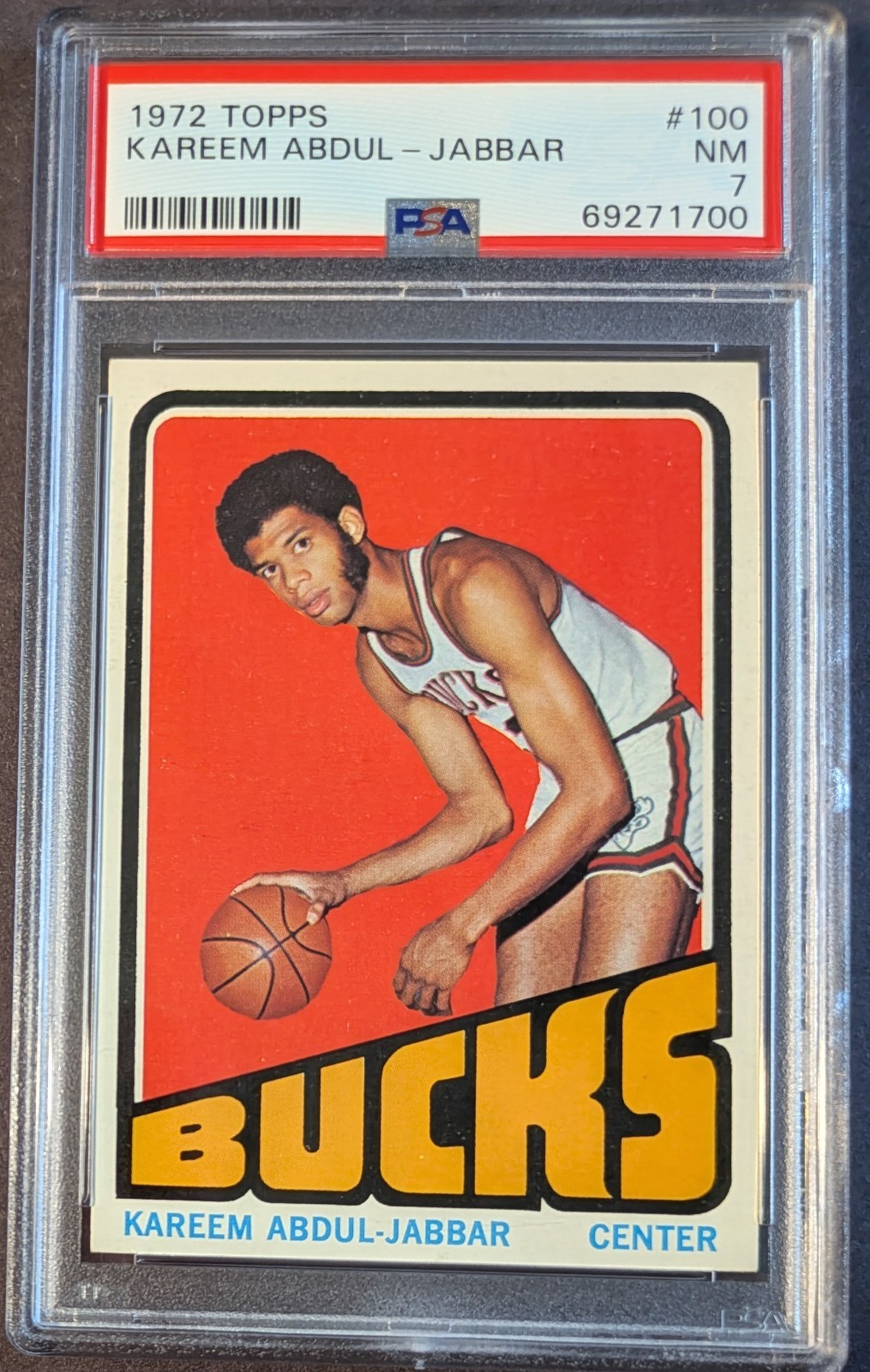 1972-73 Topps - #100 Kareem Abdul-Jabbar  - PSA 7