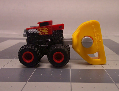 Hot Wheels Mini Monster Red Truck Bone Shaker  with Yellow Key Launcher