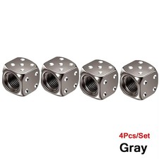 4x Aluminum Dice Tire Valve Caps Dustproof Stem Covers For Car Truck Moto Bike