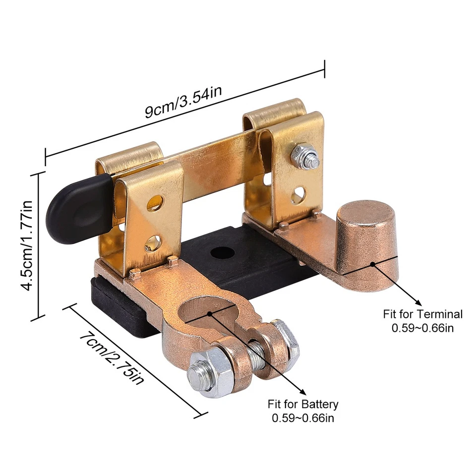 Interruptor de hoja de cuchillo de coche batería desconexión poste superior resistente apagado 12/24V Foto 2 de 4