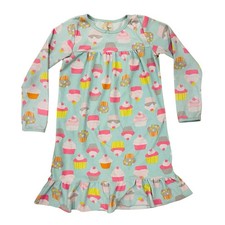 Carters Girls Fleece Long Sleeve Night Gown Pajamas Cupcake Design Size Large