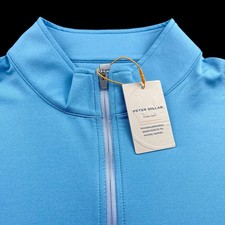 Peter Millar Crown Sport Perth Melange Quarter Zip Pullover Caribbean Small