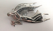 Memorial ornament angel silver stars metal wings memory loved ones sky shine
