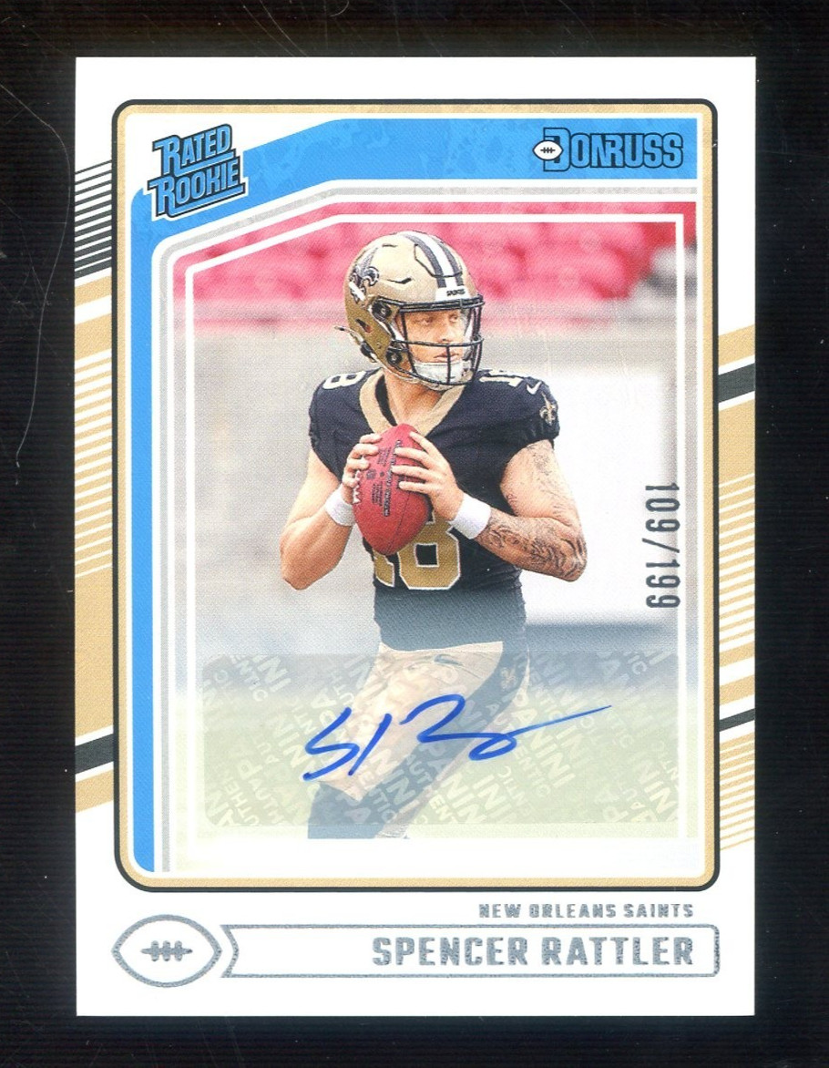 2024 Donruss Spencer Rattler Saints RC Rated Rookie AUTO 109/199