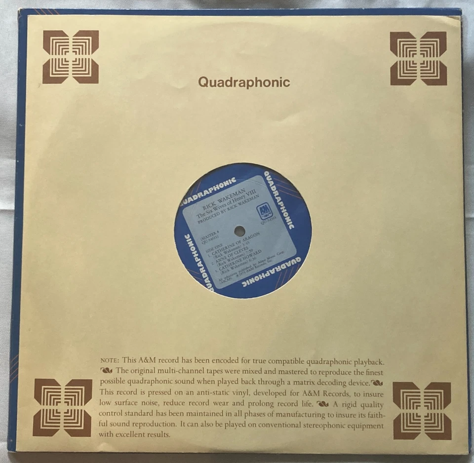 RICK WAKEMAN - The Six Wives of Henry VIII LP (RARE A&M QUADRAPHONIC Pressing) - Image 4 of 4