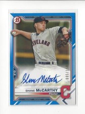 2021 Bowman Prospect Blue Shane McCarthy AUTOGRAPH Indians /150 