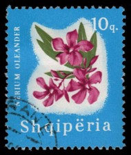ALBANIA 862 - Flores de adelfa "Nerium adelfa" (pf9605)