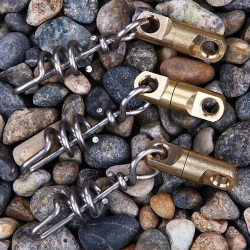 12pcs/lot Fishing Snap Swivels With Interlock Barrel Swivel Connector Solid Ring - Picture 6 of 10
