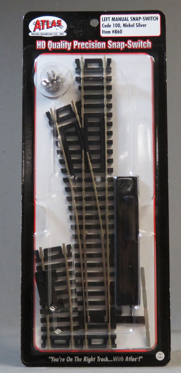 ATLAS 860 HO CODE 100 LEFT MANUAL SNAP SWITCH MACHINE train track