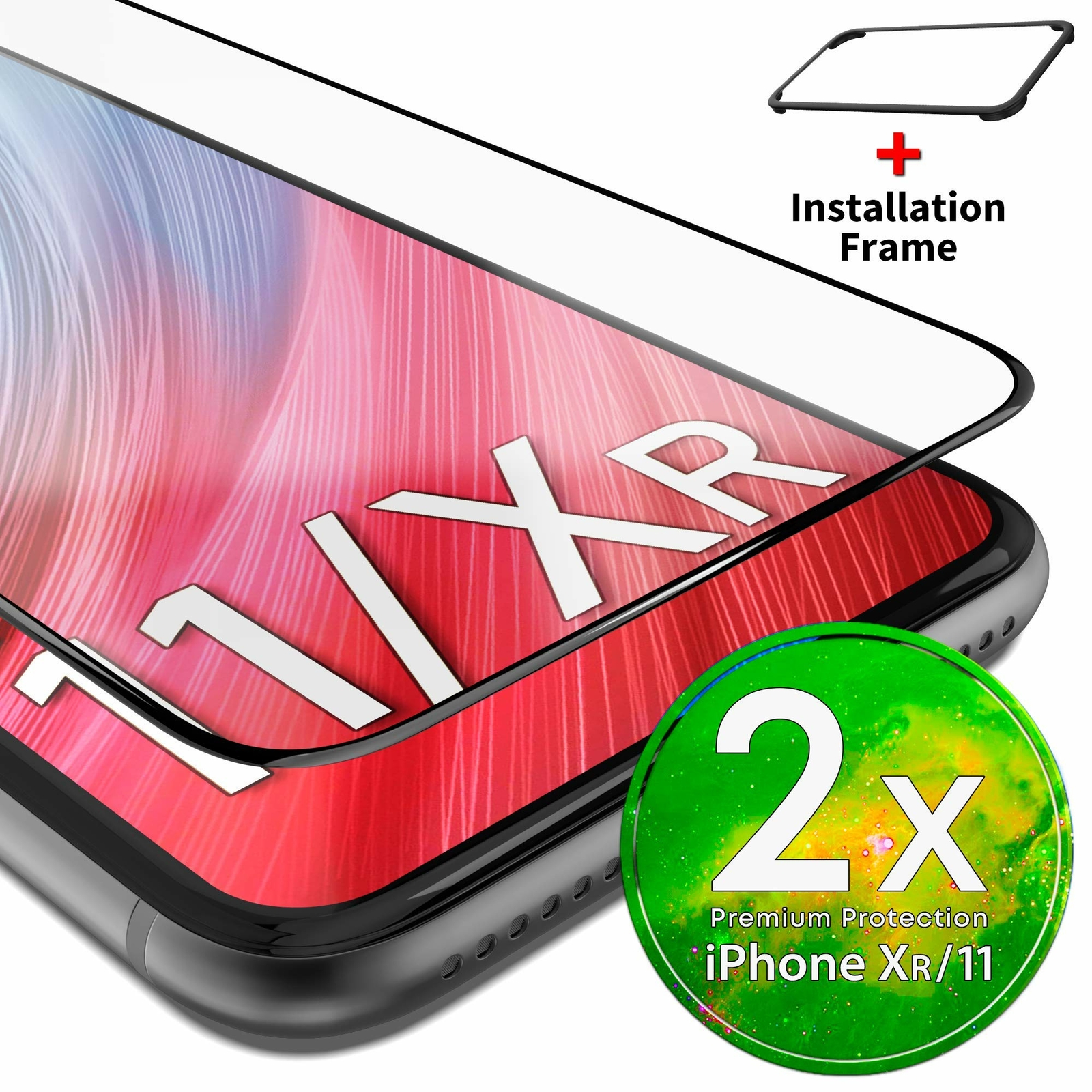 UTECTION 2X Full Screen 3D Vetro Temperato per iPhone 11, iPhone XR - con (p5o)