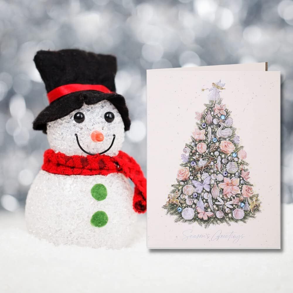 Clintons Luxury Pretty Tree Christmas Cards , Pack Of 8, 1 Design