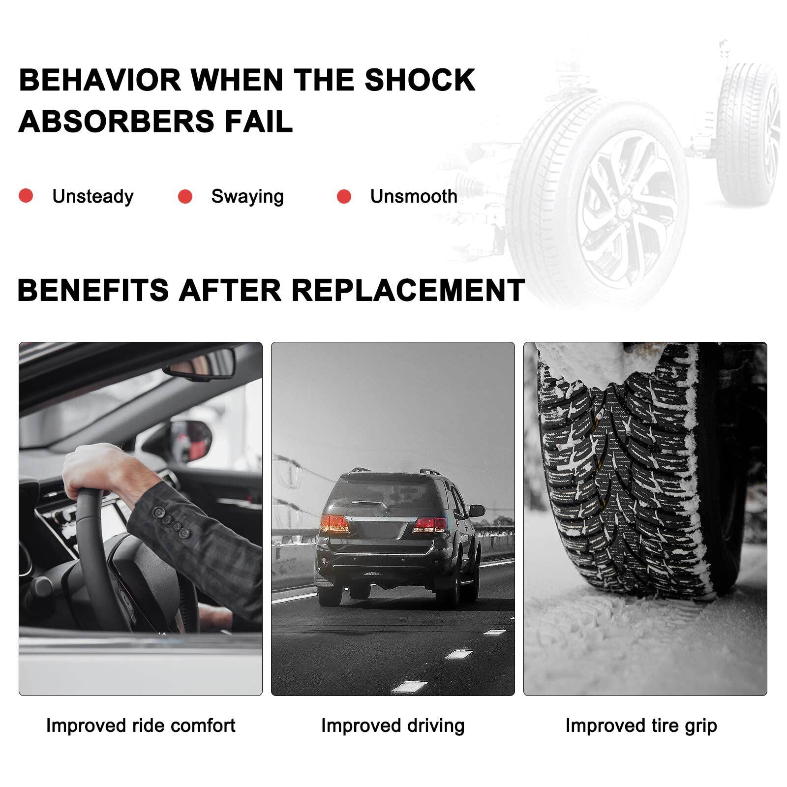 2x Rear Driver & Passenger Sides Shock Absorber for Honda Fit 20072008