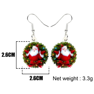NEWEI Santa Claus Earrings - Acrylic Drop Dangle Christmas Earrings For Women - View #7