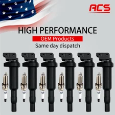 6X Ignition Coil +6X Spark Plug OEM for BMW 128i 335i 328i 528i 535i X3 X5 UF592