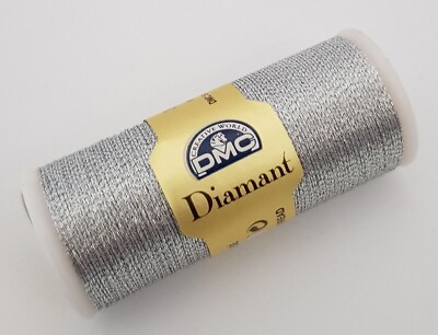 DMC STRASS METALLIC STICKGARN NR. D415 SILBER 35 METER SPULE