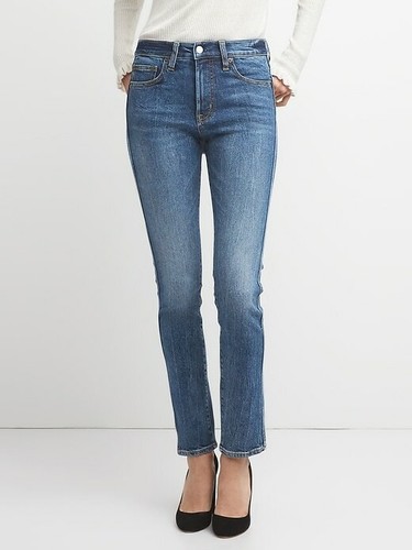 GAP 1969 WOMENS HIGH RISE SLIM STRAIGHT DARK INDIGO DENIM JEANS HOL17  S/122862 | eBay