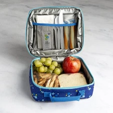 Tasty Insulated Expandable Lunch Bag Blue with Stars