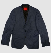  495 Hugo Boss Men's Blue Extra Slim Fit Birdseye Wool Suit Coat Jacket Size 44R