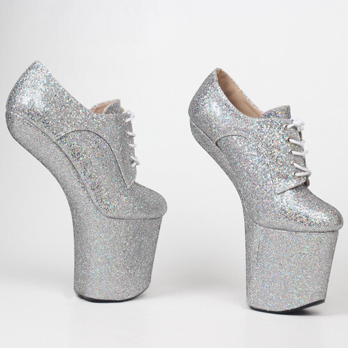 8-inch high heels glitter effect lace-up pole dance platform shoes 2021 |  eBay