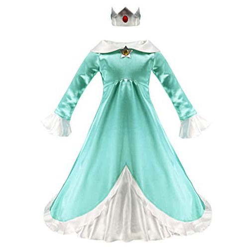 Kinder Prinzessin Peach Kleid Mario Damen Kostüm-Set Karneval Cosplay Halloween - Bild 20 von 22
