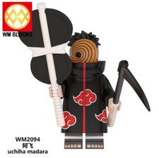 Custom Naruto Madara Uchiha with a Orange Mask Minifigure with Weapon New/Mint